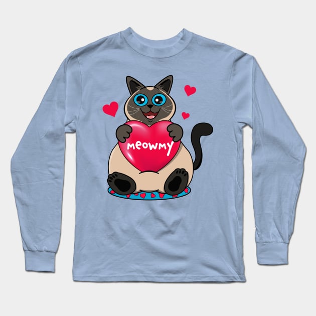 Meowmy's Heart Long Sleeve T-Shirt by leBoosh-Designs